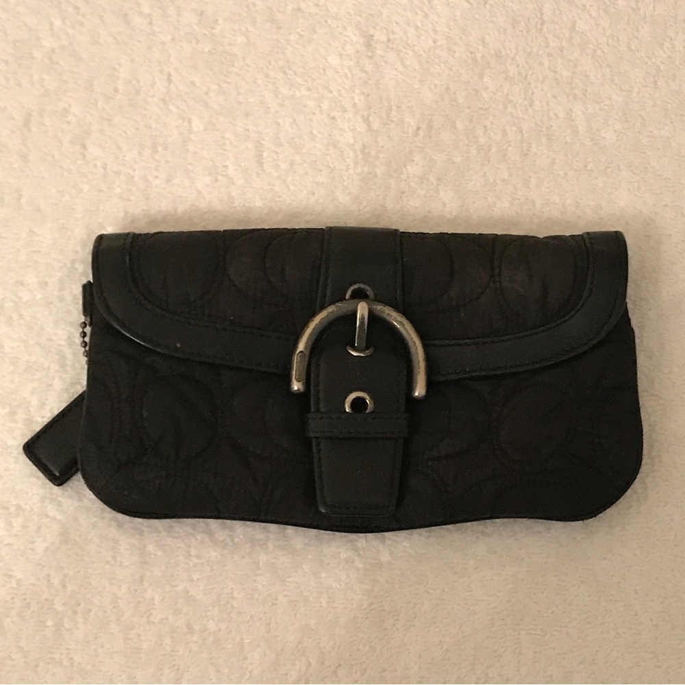 Coach Quilted Black Wristlet